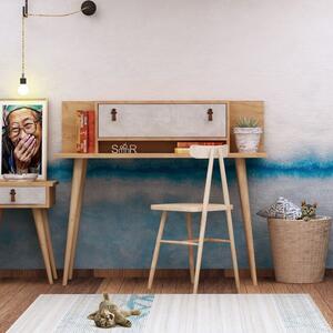 Soojin tölgy-fehér íróasztal 120 x 107 x 60 cm