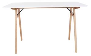 Vojens Desk fehér asztal barna lábakkal, hosszúság 120 cm - House Nordic