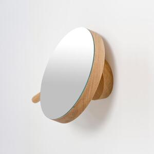 Fali nagyítós tükör tömörfa kerettel ø 18 cm Slimline – Wireworks