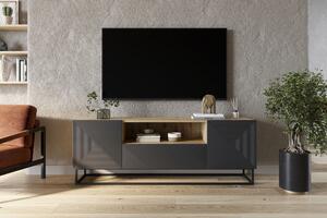 Asha TV-szekrény 167 cm fiókkal és fém vázzal - artisan / rivier stone matt