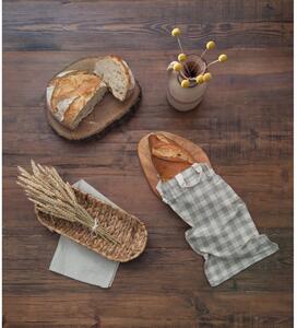 Linen Bread Bag Grey Vichy szövet, pékárutartó táska - Really Nice Things