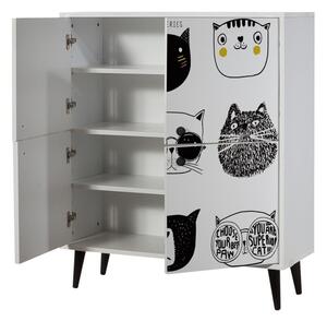 Cats fehér-fekete-sárga szekrény 95 x 111 x 36 cm