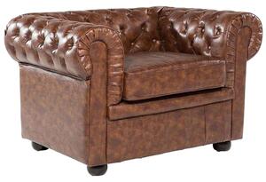 Fotel CHESTERFIELD Műbőr Aranybarna