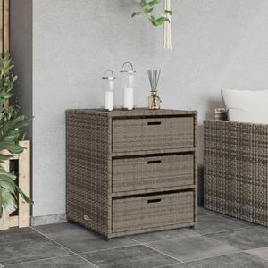 VidaXL szürke polyrattan kerti tárolószekrény 55 x 59 x 69 cm