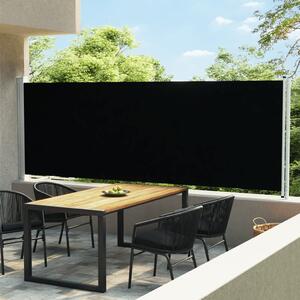 VidaXL fekete kihúzható oldalsó terasz-napellenző 600 x 160 cm
