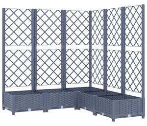 Sötétszürke pp rácsos kerti ültetőláda 120 x 120 x 121,5 cm