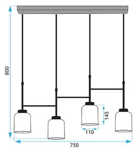 Mennyezeti lámpa APP1266-4CP