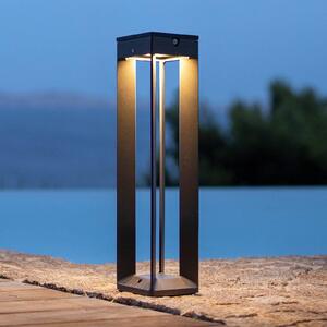 Les Jardins LED szolárlámpa, 45 cm, szürke, érzékelővel, dimmelhető, Alu / szürke / cink, Alumínium