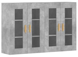 2 db betonszürke szerelt fa falra szerelhető szekrény