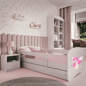 Babydreams gyerekágy tündér dizájnnal, méret: 180x80, szín: fehér, matraccal, ágyneműtartóval