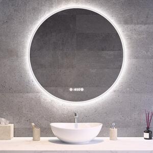 Kerek Led tükör Ø80cm Welland Alpha | Páramentesítő - Óra - Fényerő + színhőfok állítás