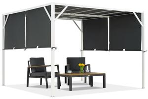 Fém terasz pergola Santorini 3 x 3 m fehér-antracit Garden Point