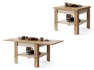 Mazzoni LEO Artisan Tölgy/Bézs (Pezsgő) - KOMPAKT NYITHATÓ DOHÁNYZÓASZTAL ÉTKEZŐASZTAL ÉS DOHÁNYZÓASZTAL EGYBEN