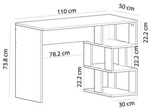 Fehér íróasztal 110 x 74 x 50 cm