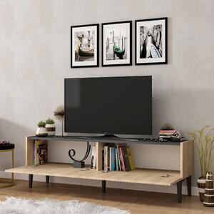 Fekete tv-állvány 154 x 45 x 37 cm