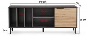 Barna tv-állvány 140 x 55 x 40 cm