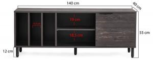 Barna tv-állvány 140 x 55 x 40 cm