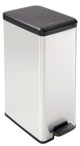 Pedálos szemetes, 40 l, CURVER "Slim Bin", fekete-ezüst