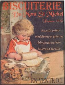 Fém falitábla 35x37 cm Biscuiterie St Michel – Antic Line