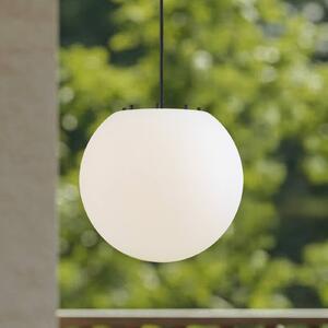 Lindby Alea kültéri függesztett lámpa, fehér, műanyag, Ø 38 cm, dimmelhető, Fehér / opál, Műanyag, Modern
