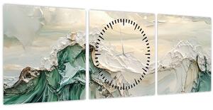 Kép - 3D tengeri absztrakció (órával) (90x30 cm)
