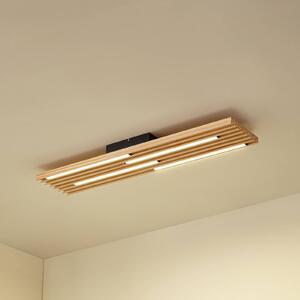 Lindby LED mennyezeti világítás Madero, fenyőfa, 90 cm x 20, Világos fa, Nappali / Étkező, Fa, Modern