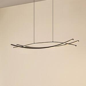 Lucande LED lógó világítás Sayori, 98 cm, fekete, dimmelhető, dimmelhető, Fekete, Nappali / Étkező, fém, Modern