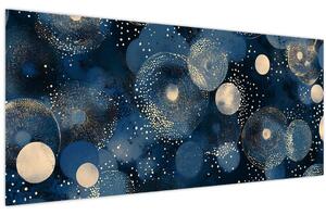 Kép - Kék-arany gyűrűk (120x50 cm)