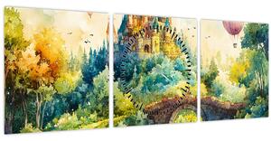 Kép - Mesebeli kastély (órával) (90x30 cm)