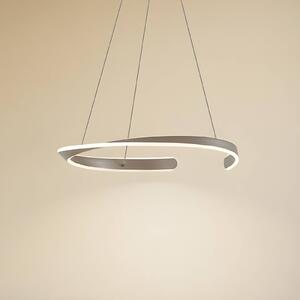 Lucande LED lógó világítás Eloura, ezüst, Ø58cm, fém, CCT, Alu / szürke / cink, Nappali / Étkező, fém, Modern