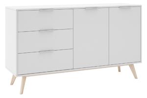 Fehér lakkozott komód Marckeric Campus 140 x 40 cm