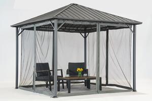 Itaka 3x3 kerti pavilon szúnyoghálóval antracit Garden Point