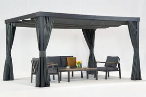 Terasz pergola függönyökkel Alicante 3x4 antracit Garden Point