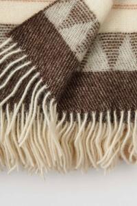 Neva luxus takaró új-zélandi gyapjúból, barna barna-bézs 140x200 cm