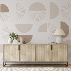 Fotótapéta – Absztrakt bézs körök (147x102 cm)