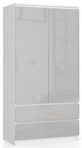 Gardróbszekrény 90x51cm fehér, magasfényű fémszínű