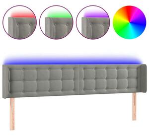 Bársony LED Fejtámla - Világosszürke - 163cm