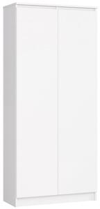 Irodai tároló szekrény kétajtós, 8 polccal fehér 80x35cm