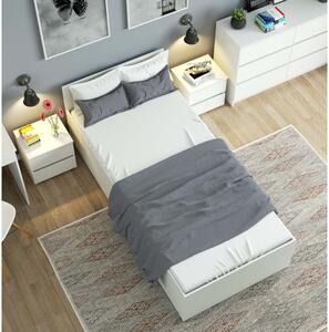 Ágyneműtartós ágy, ágyráccsal 200x90cm fehér