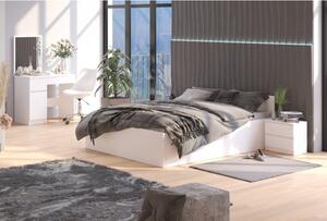 Ágyneműtartós ágy, ágyráccsal és matraccal 200x120cm fehér