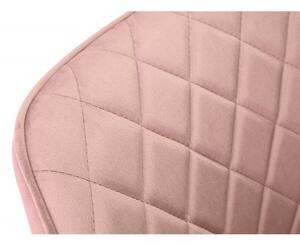 Velúr karfás szék skandináv stílus rózsaszín