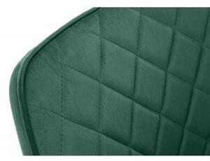 Velúr karfás szék skandináv stílus üveg zöld