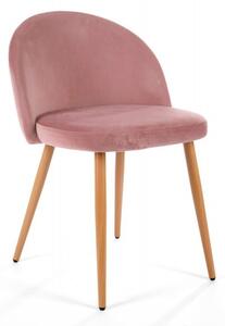 Velúr skandináv stílusú szék rózsaszín