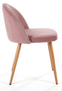Velúr skandináv stílusú szék rózsaszín