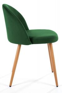Velúr skandináv stílusú szék üveg zöld