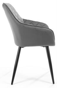 2x Welurowe krzesło tapicerowane pikowane SJ.082 Szary