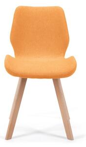 4 db skandináv stílusú szék fa lábakkal narancssárga