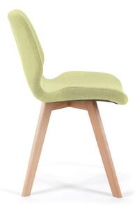 4 db skandináv stílusú szék fa lábakkal zöld