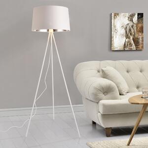 Állólámpa Manchester 3-lábú lámpa padlólámpa E27 fém-textil fehér-ezüst 150 cm
