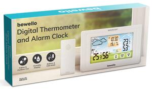 Digitális hőmérő, Ébresztőóra - kültéri / beltéri - USB-s, elemes